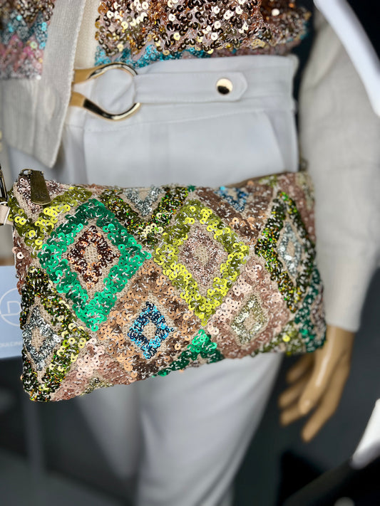 Pochette avec bandoulière En Sequin