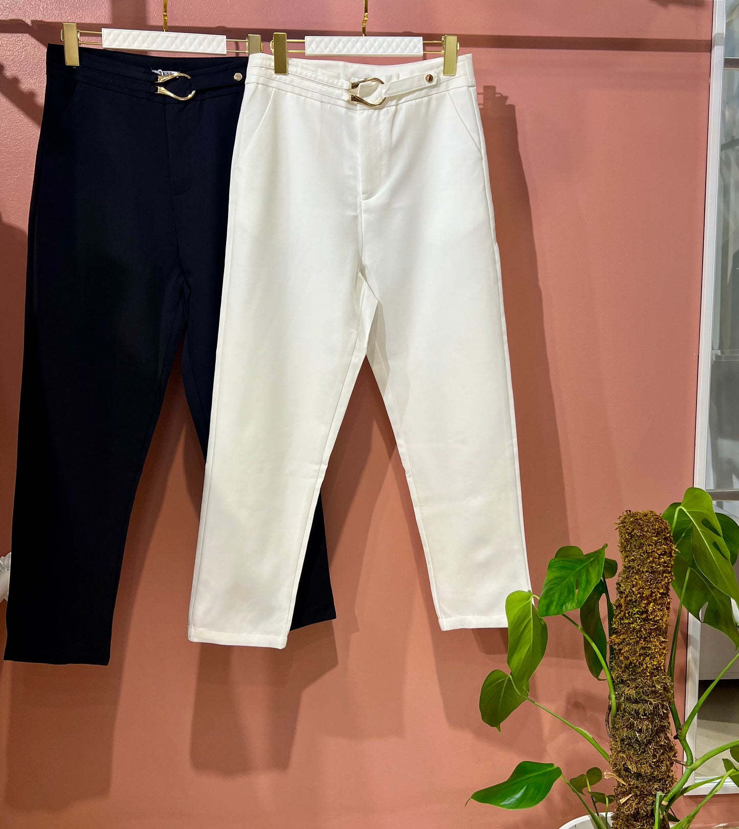 Pantalon coupe cigarette - Blanc et Noir