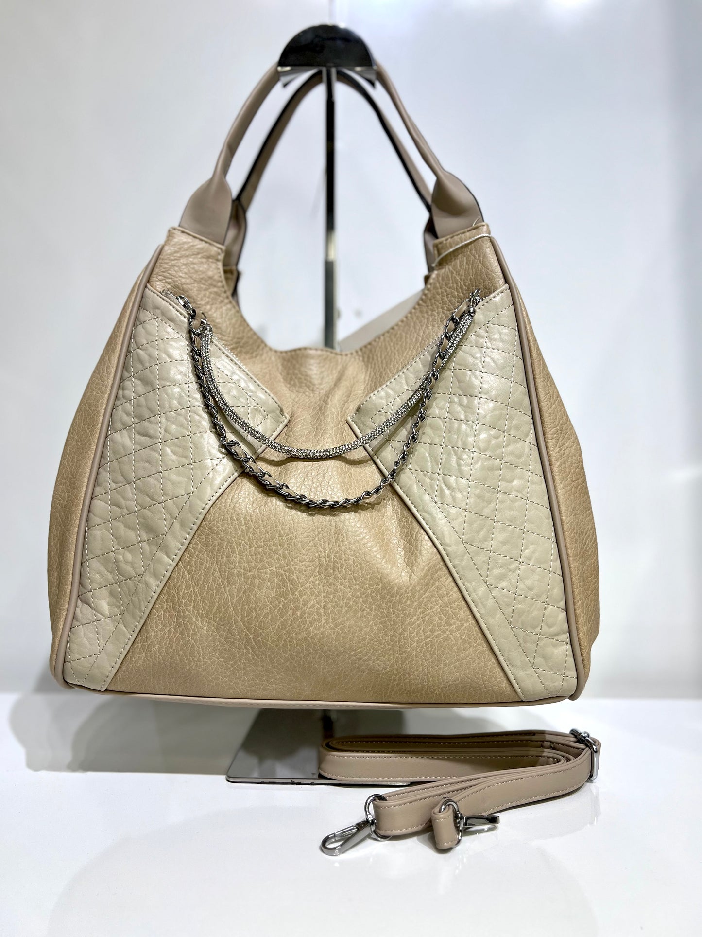 Sac porté épaule beige