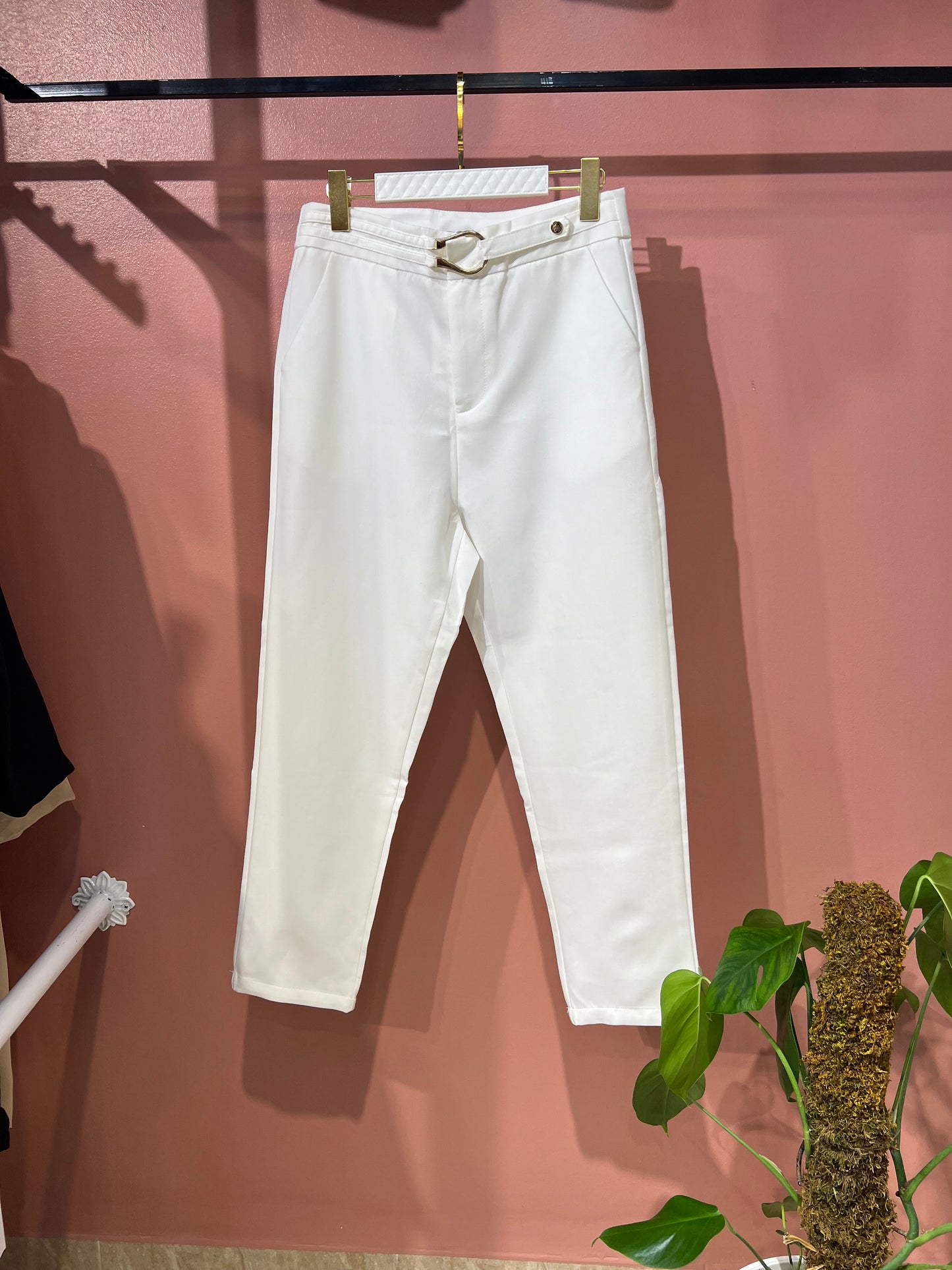 Pantalon coupe cigarette - Blanc et Noir