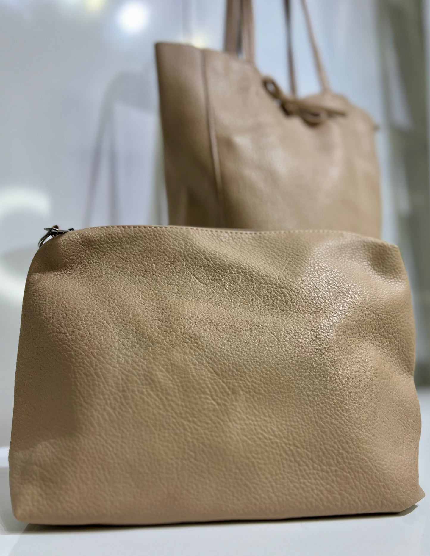 SAC CABAS FEMME A DOUBLE ANSES+ POCHETTE